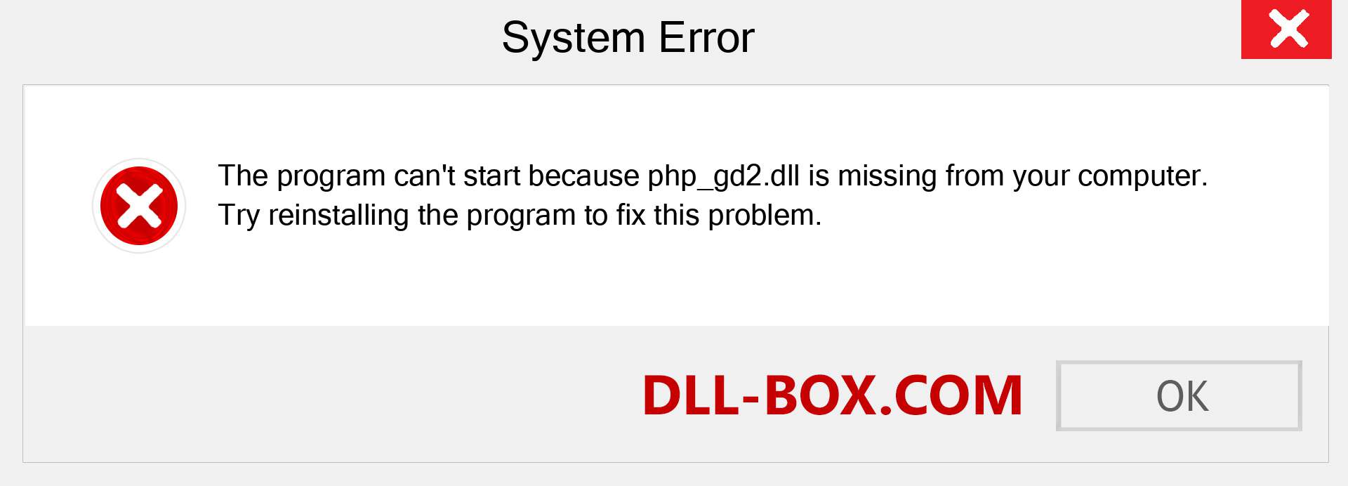  php_gd2.dll file is missing?. Download for Windows 7, 8, 10 - Fix  php_gd2 dll Missing Error on Windows, photos, images